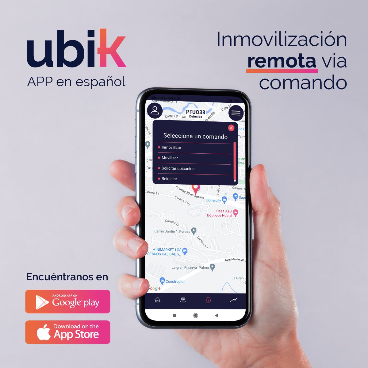 GPS para vehículos (unidad cableada)